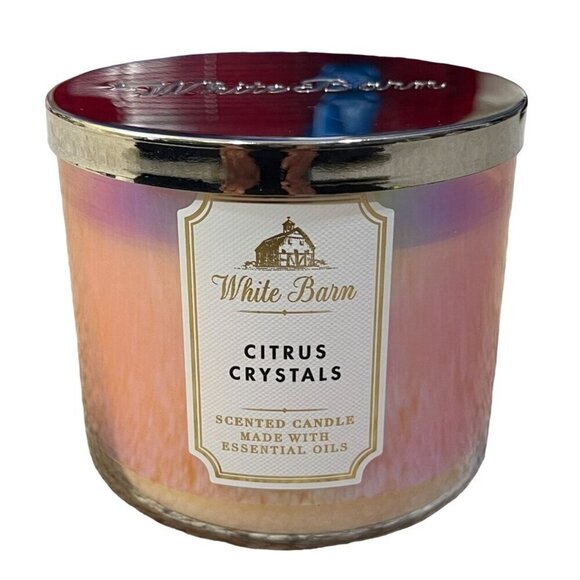 White Barn Bath & Body Works CITRUS CRYSTALS 3 Wick CANDLE 14.5 oz - Picture 1 of 10